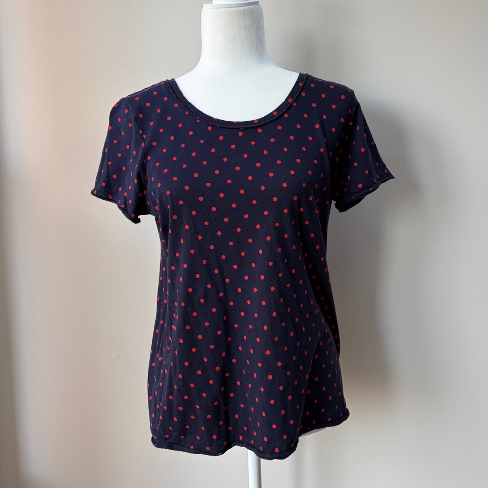 GAP Navy Blue Top with Red Polka Dots